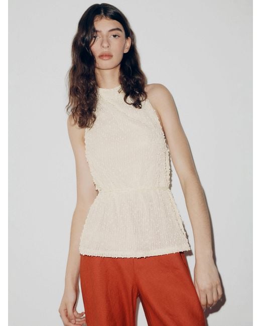 Reformation White Ketra Knit Top