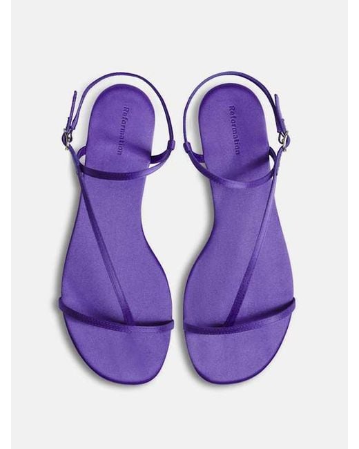 Reformation White Pina Flat Sandal Satin 5