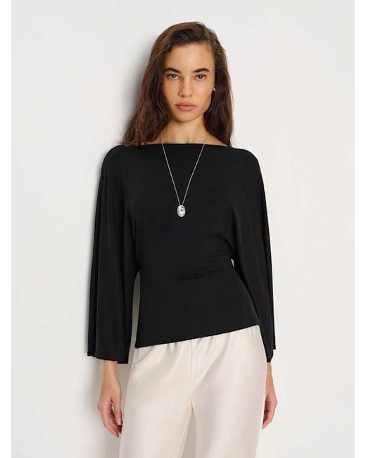 Reformation Black Avery Long Sleeve Knit Top