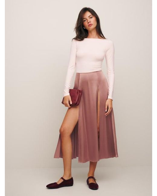 Reformation Multicolor Vlora Silk Skirt