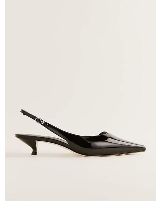 Reformation Black Sadie Kitten Heeled Slingback