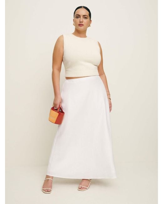 Reformation Natural Layla Linen Skirt Es