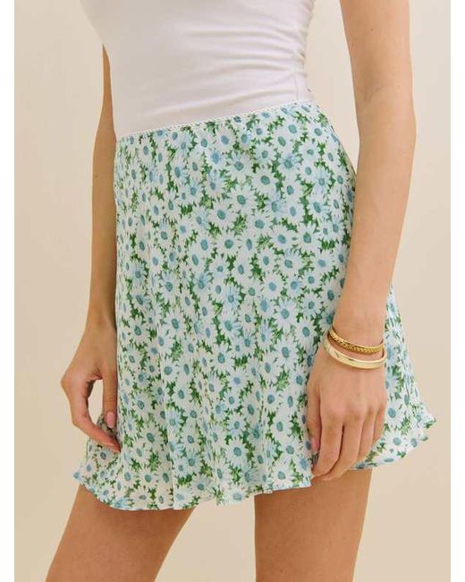 Reformation Blue Brandy Skirt