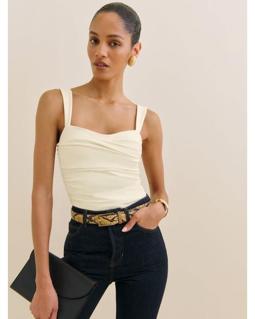 Reformation White Trish Knit Top