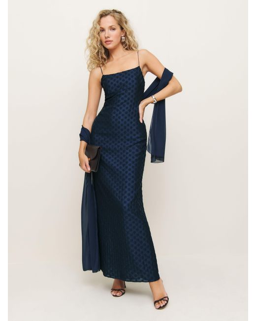 Reformation Blue Avena Dress