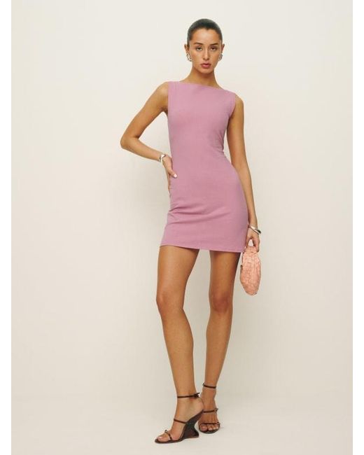 Reformation Pink Nataly Knit Dress