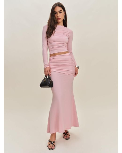 Reformation Pink Emi Knit Two Piece