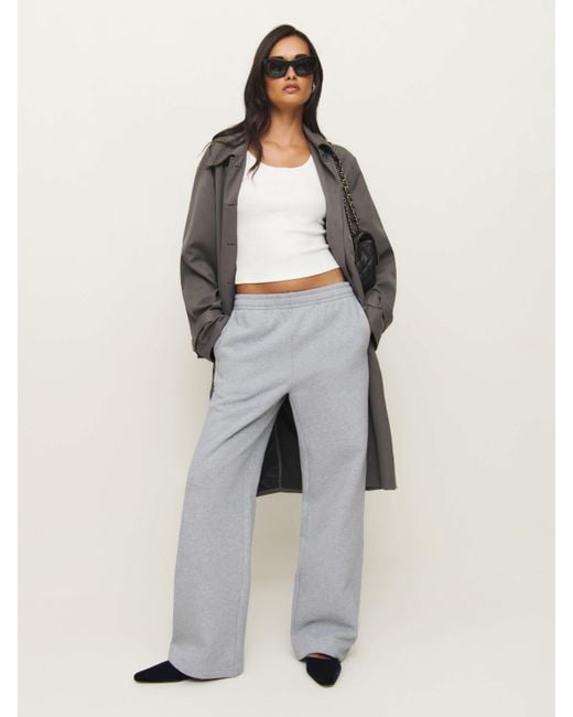 Reformation White Relaxed Wide-Leg Sweatpants