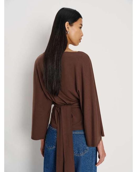 Reformation Blue Avery Long Sleeve Knit Top