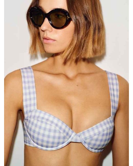 Reformation White Viola Bikini Top
