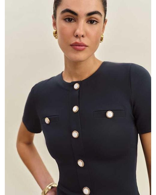 Reformation Blue Ellen Knit Top