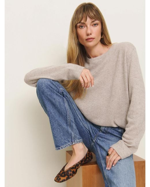 Reformation Blue Cashmere Boyfriend Sweater