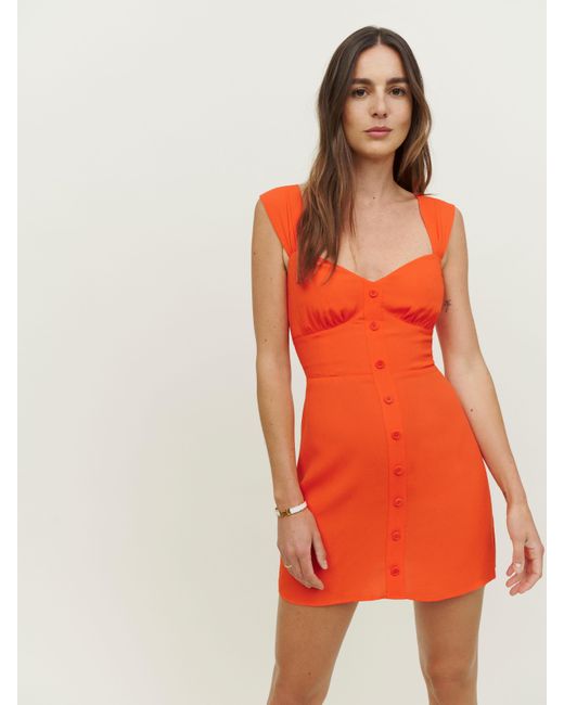 Reformation Orange Lorelei Dress
