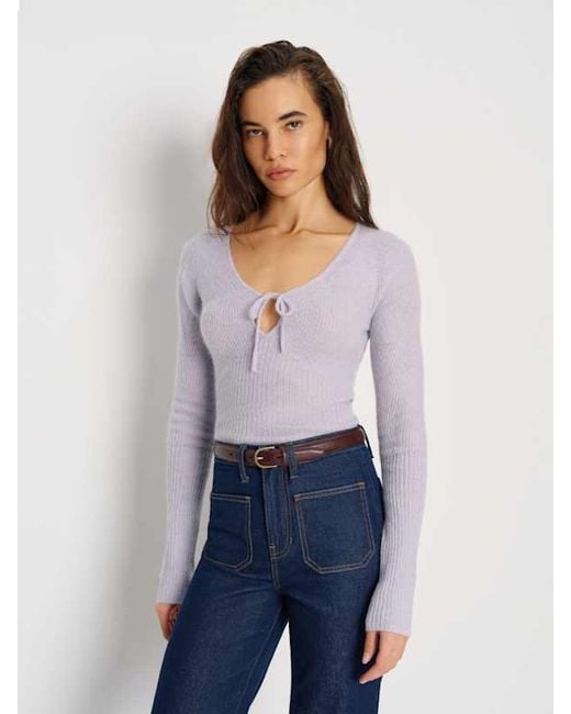 Reformation Blue Aimee Fine Alpaca Sweater