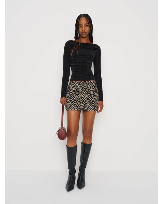 Reformation Black Berlin Knit Top