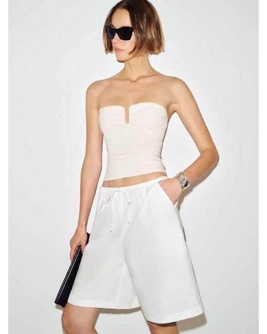 Reformation White Yara Knit Top
