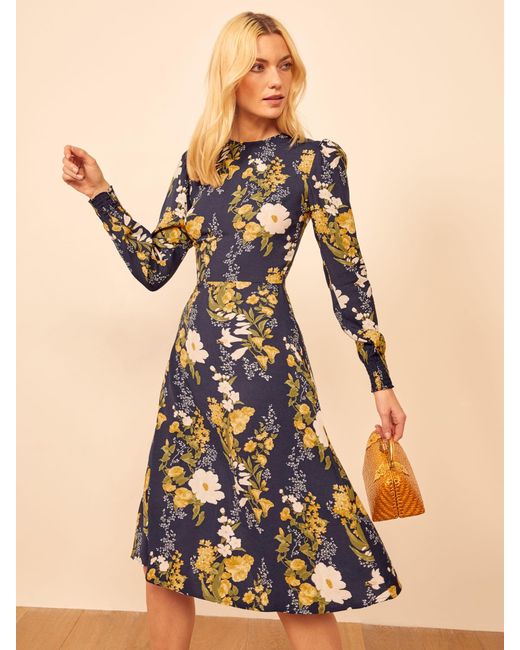 Reformation Kellan Dress in Blue | Lyst Canada