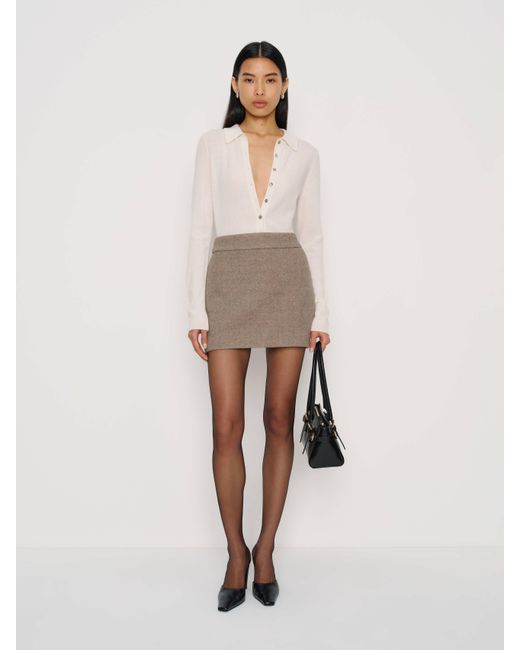 Reformation Natural Roxy Mid Waist Skirt