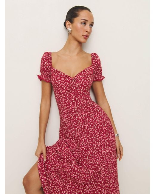 white christmas dresses Olive Reformation Midi