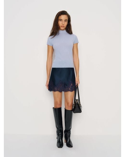 Reformation White Carolina Silk Mini Skirt