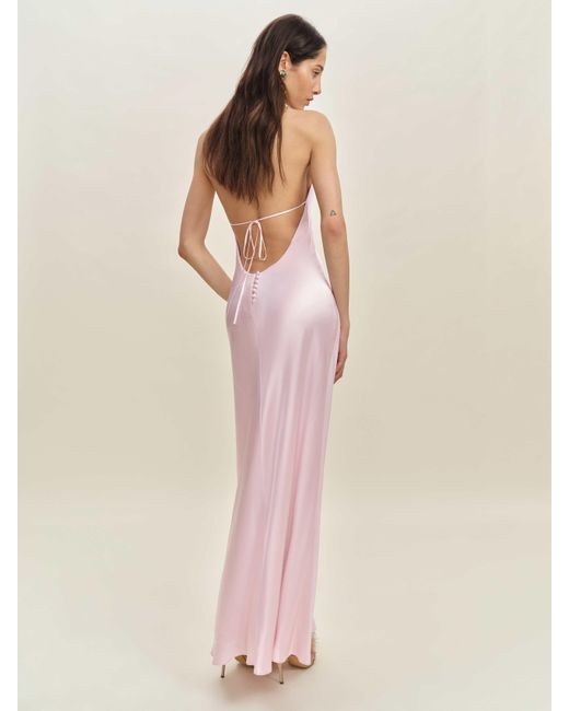 Reformation Pink Jeany Silk Dress