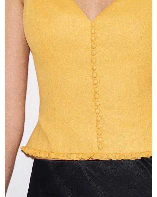 Reformation Black Flicka Linen Top