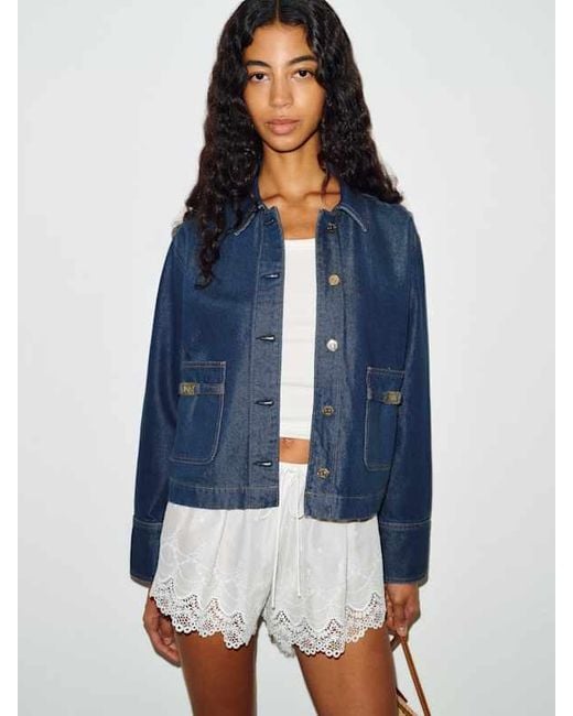Reformation Blue Everton Denim Jacket