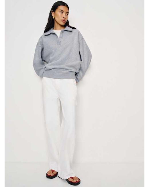 Reformation Nico Classic Polo Sweatshirt in Grey Lyst UK