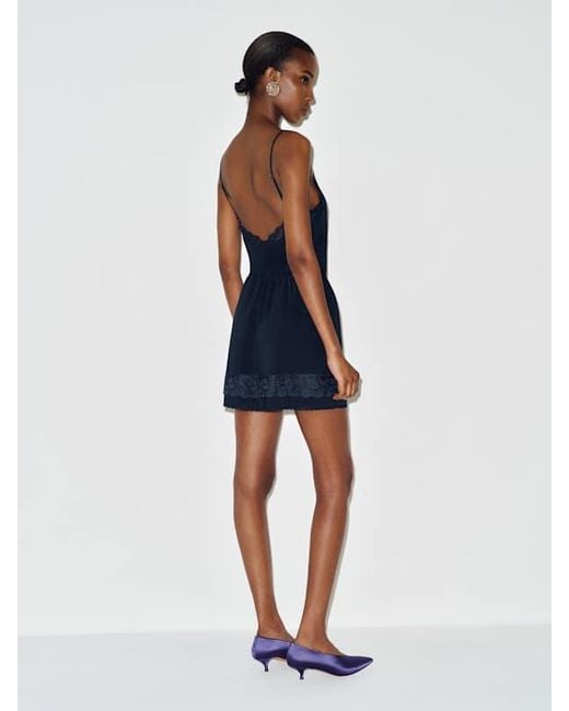 Reformation Blue Cerina Dress Lace