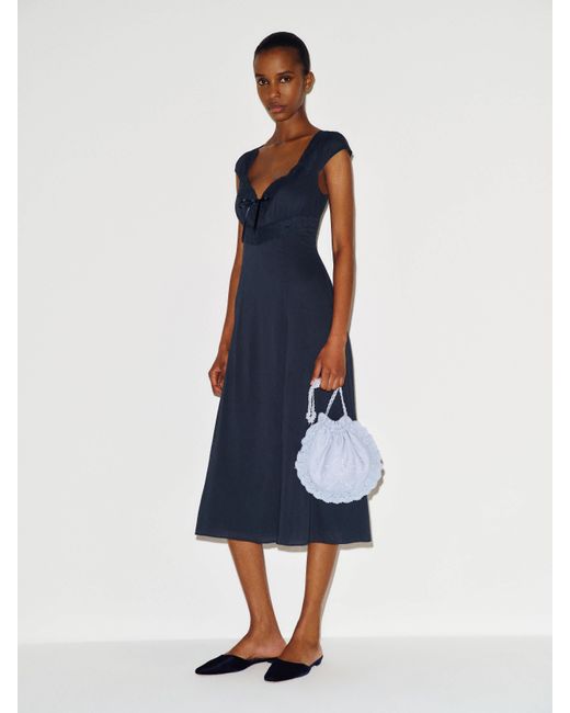 Reformation Blue Azelie Dress Lace
