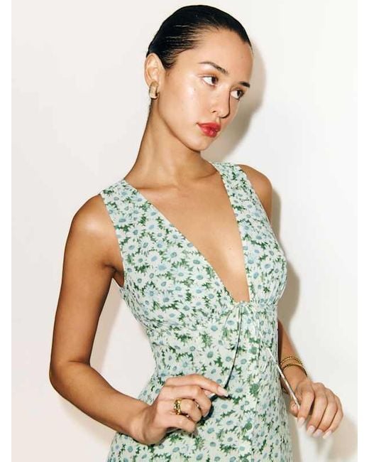 reformation ceara plunge neck midi dress Ceara Plunge Neck Midi Dress Reformation