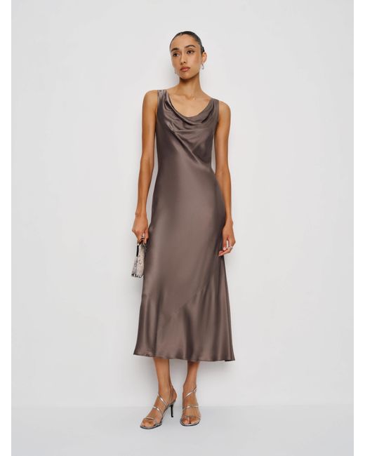reformation bryn silk dress Reformation Bryn Silk Dress 6 in Natural