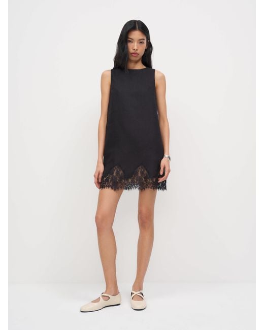 black linen dress reformation Reformation Isha Linen Dress in Black
