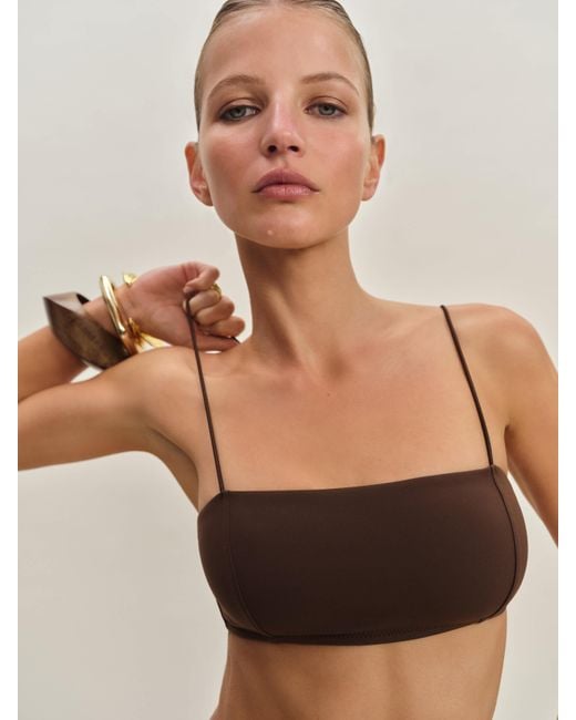 Reformation Brown Monaco Bikini Top