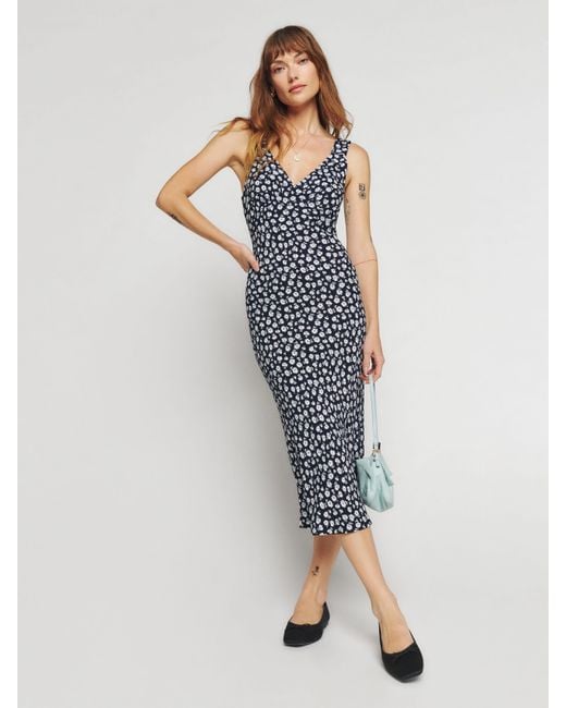 Reformation Blue Beauden Dress