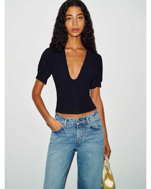 Reformation Blue Akaia Top 0