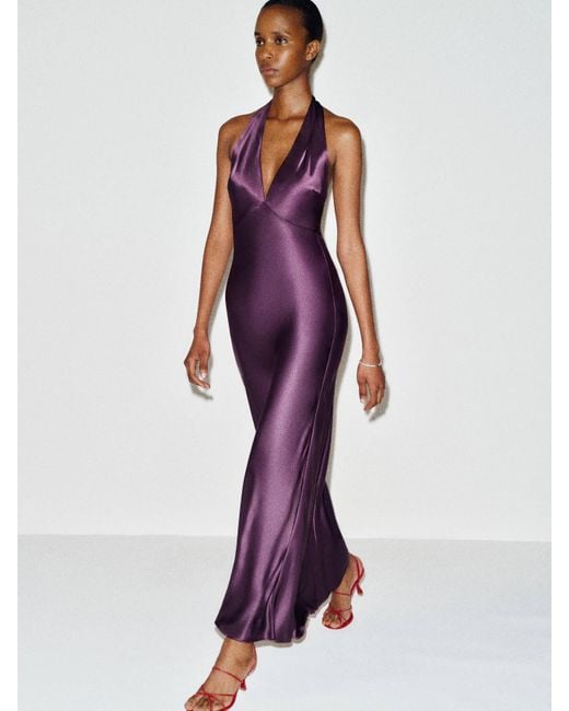Reformation Purple Daniela Silk Dress 0