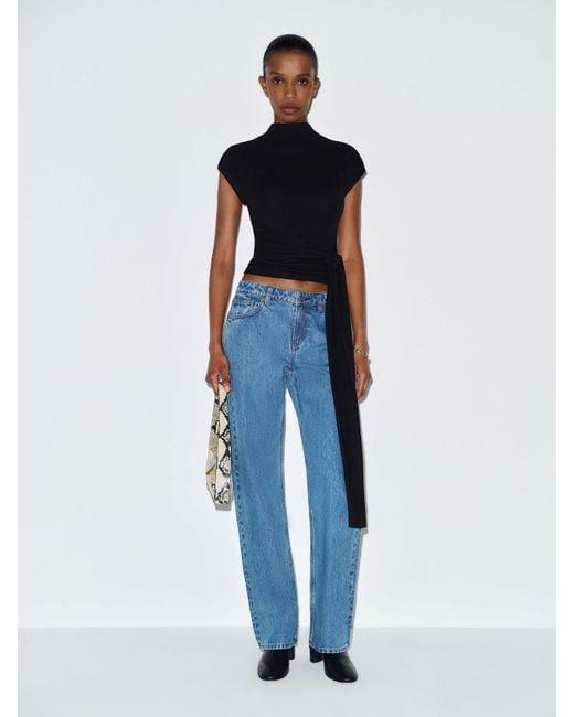 Reformation Blue Norette Knit Top