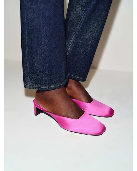 Reformation Pink Inez Heeled Mule 5