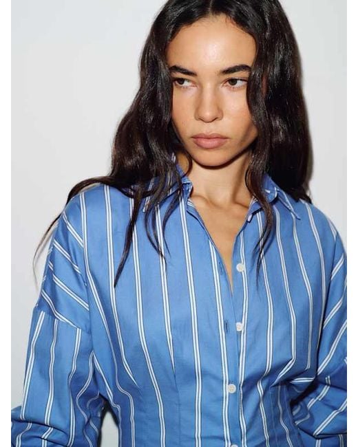 Reformation Blue Vanta Shirt 0