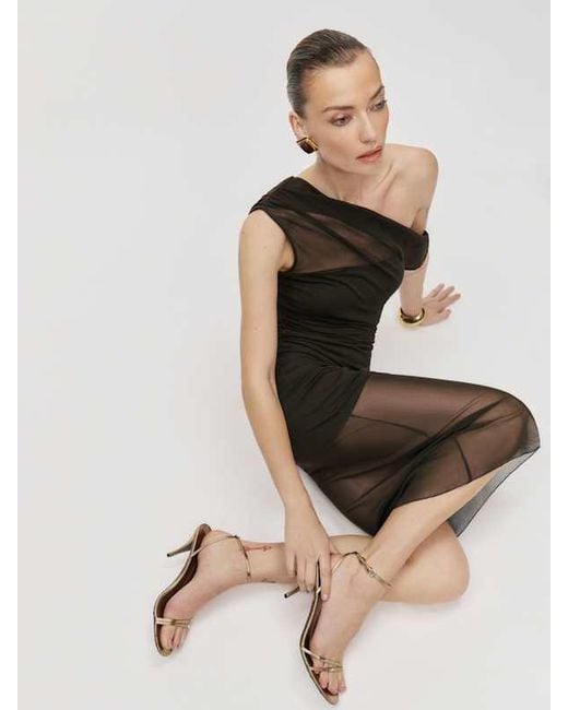 Reformation Adrielle Knit Dress in Natural | Lyst Reformation Adrielle Knit Dress in Natural | Lyst