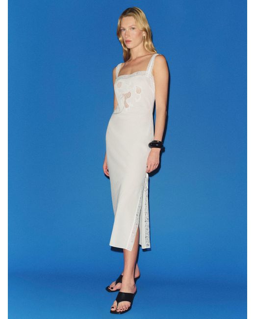 Reformation Blue Chloe Sleep Dress Lace