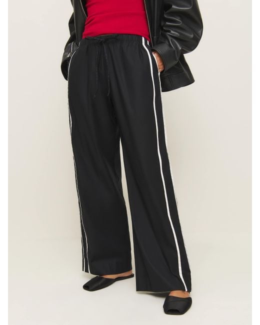 Reformation Black Julien Poplin Pant