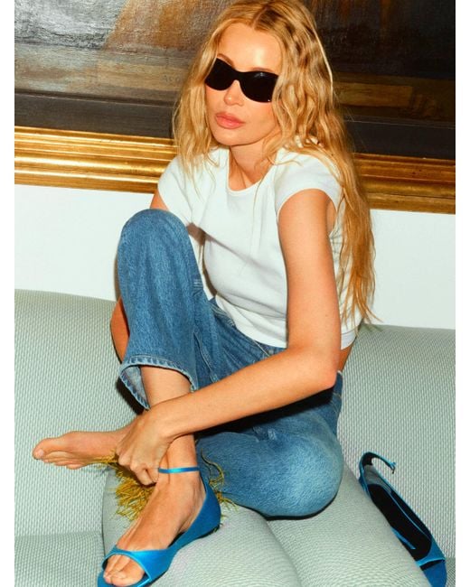 Reformation Blue Zoe Sage Sandal 9