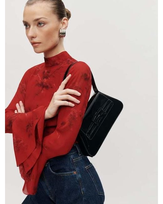 Reformation White Noreen Shoulder Bag