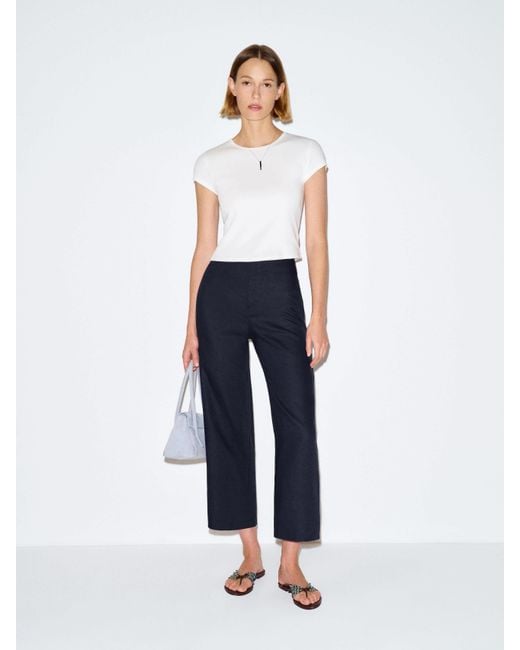 Reformation White Joni Linen Cropped Pant 0