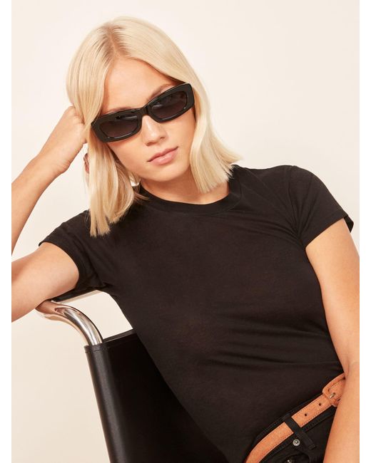 Reformation Black Francoise Sunglasses