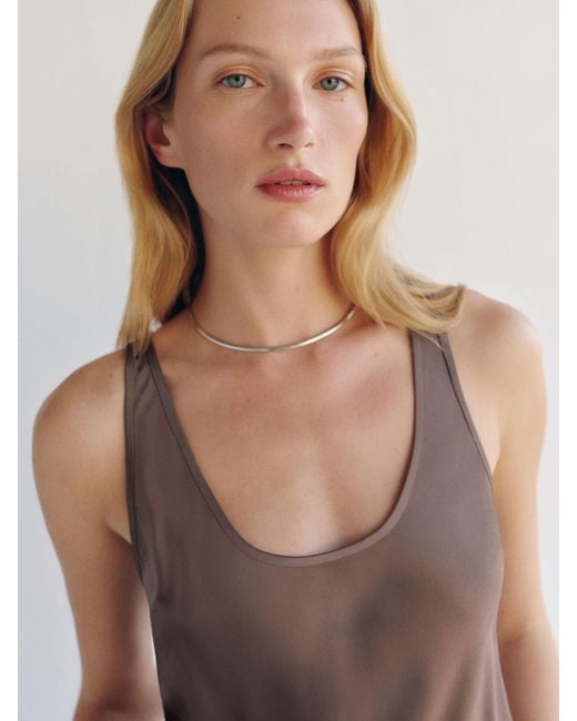 Reformation Brown Veya Silk Top