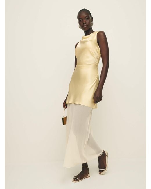 Reformation Logan Silk Dress in Natural | Lyst