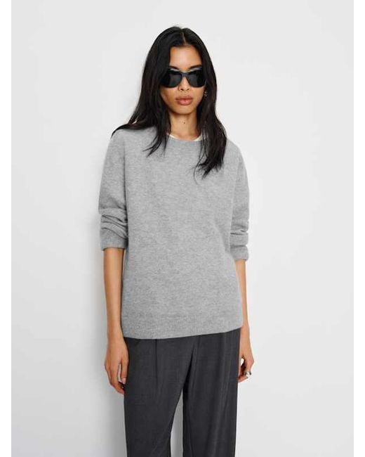 Reformation White Cashmere Boyfriend Sweater